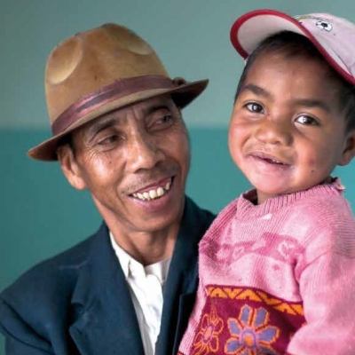 A man carry a child 